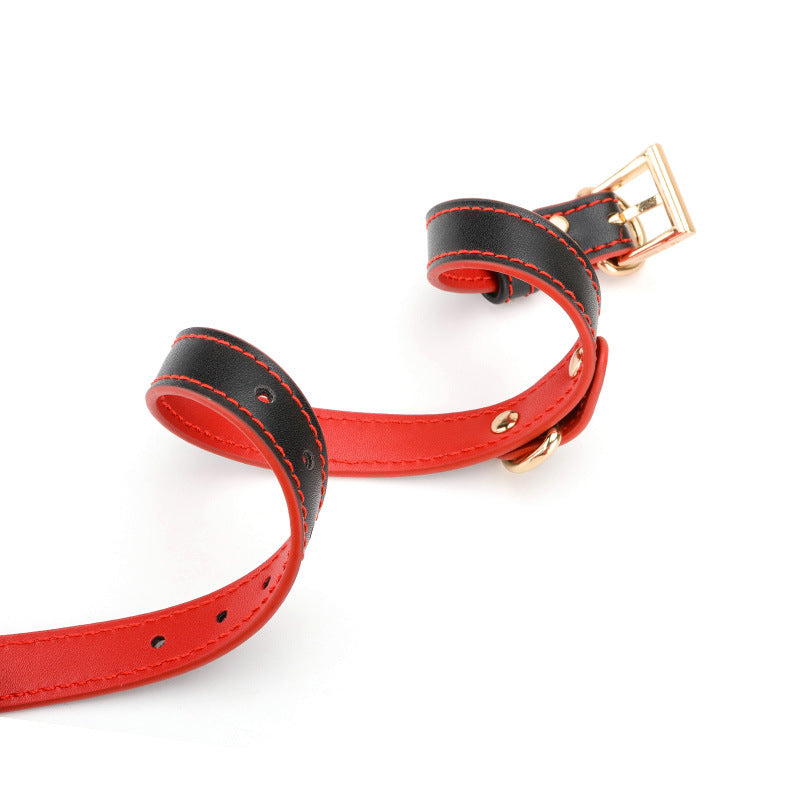 Desire Leather Choker with Gold Chain
