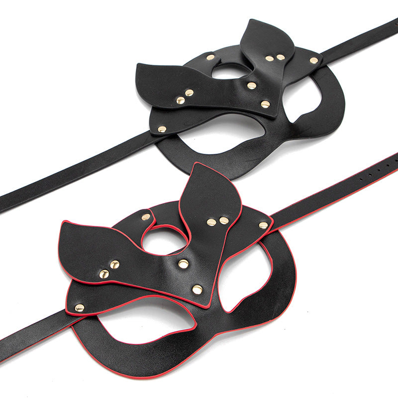 Leather Fox Ears and Eyes Mask 