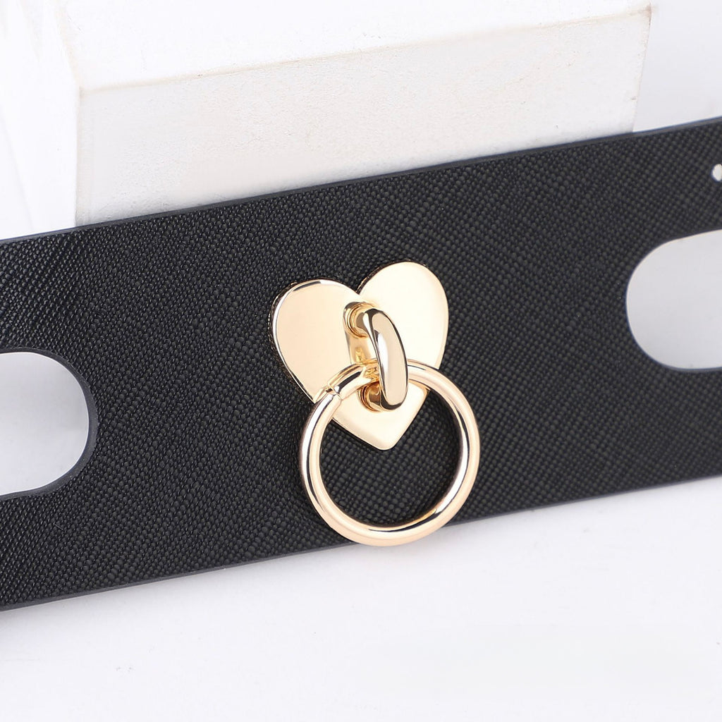 The Heartline Restraint Cuffs | Textured Vegan Leather & Gold Hardware