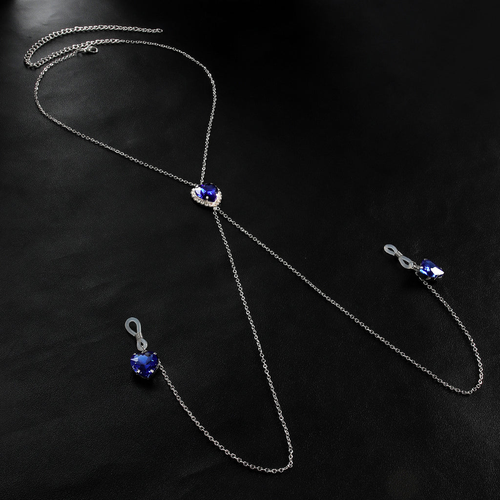 Sapphire Heart Body Chain with Nipple Clips