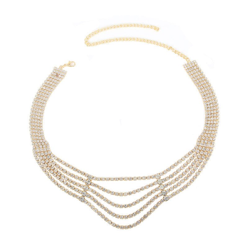 Glamour Drape Rhinestone Body Chain mooods