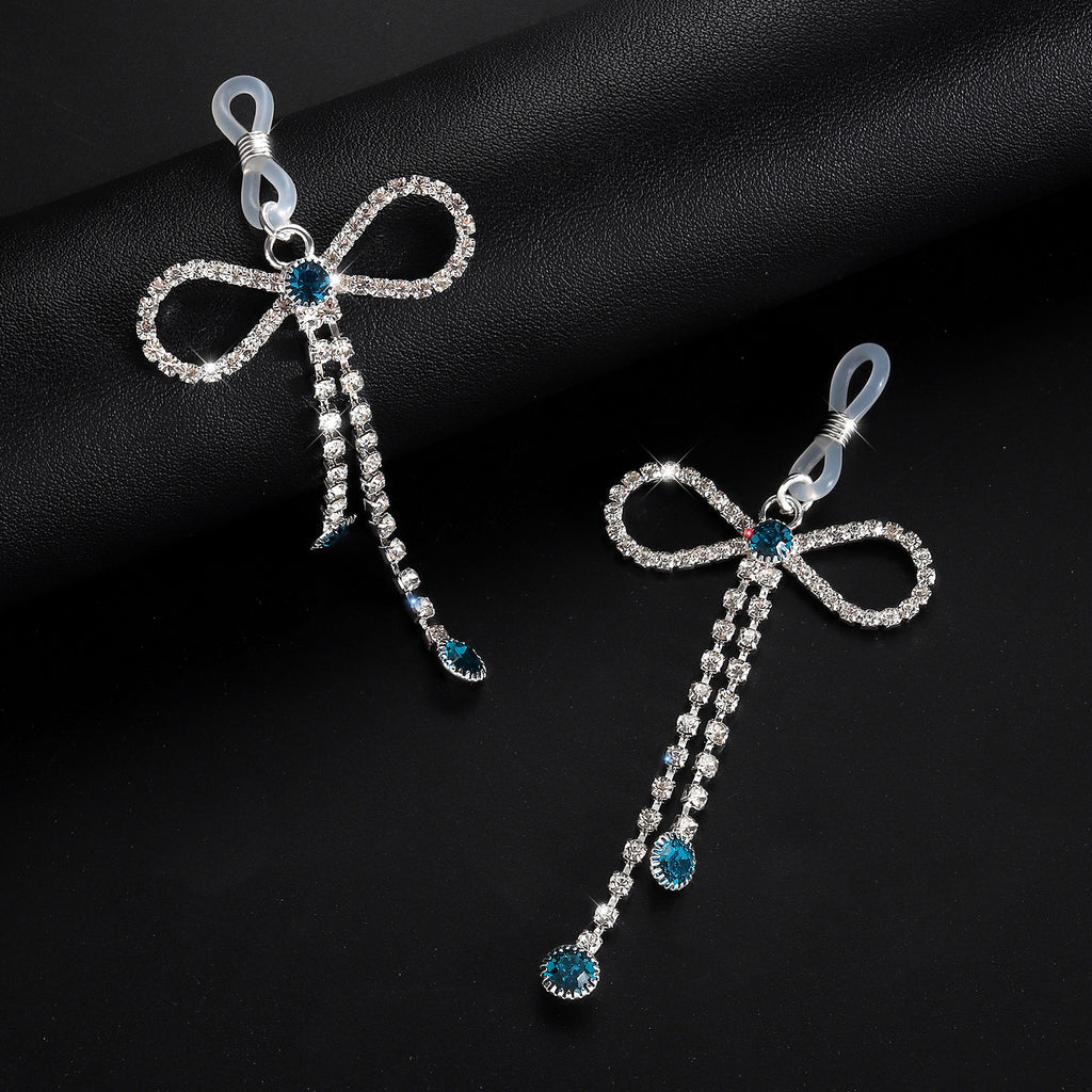 Crystal Bow Nipple Jewelry Clips with Gem Drops