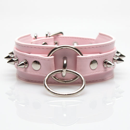 Blush Rebellion Spiked Pink Collar