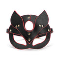 Leather Fox Ears and Eyes Mask red outlining
