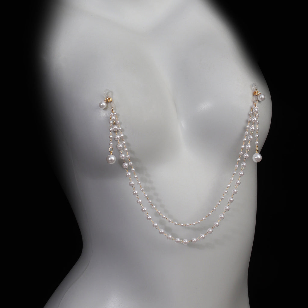 Pearl Embrace Nipple Body Chain Accessory