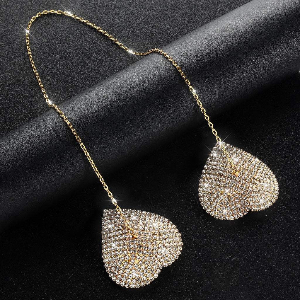 Crystal Heart Charm Nipple Covers