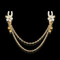 Pearl Bloom Nipple Clamps with Gold Chains