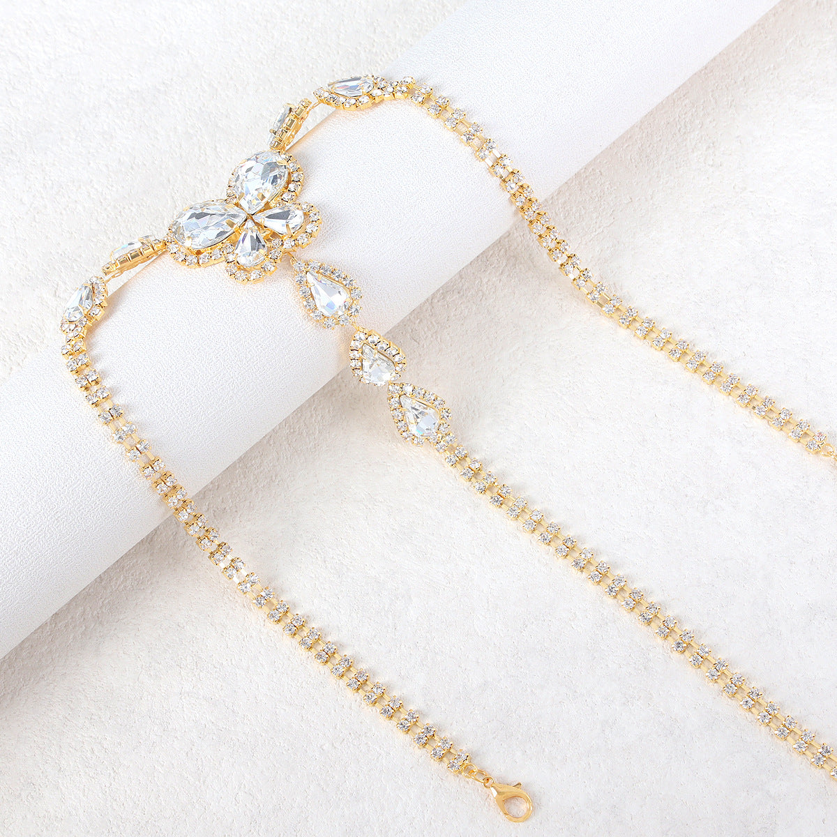 Gilded Bloom Crystal Thong