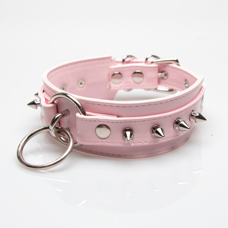 Blush Rebellion Spiked Pink Collar