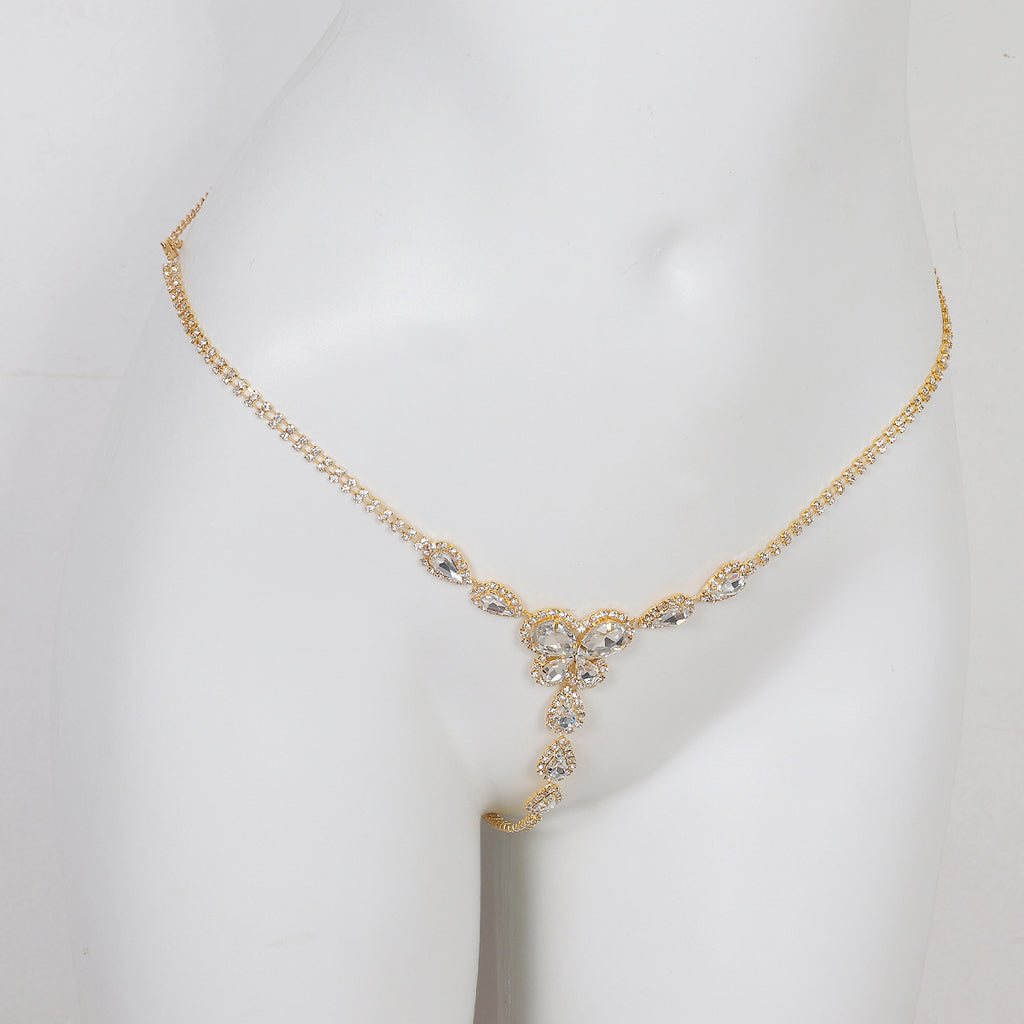 Gilded Bloom Crystal Thong