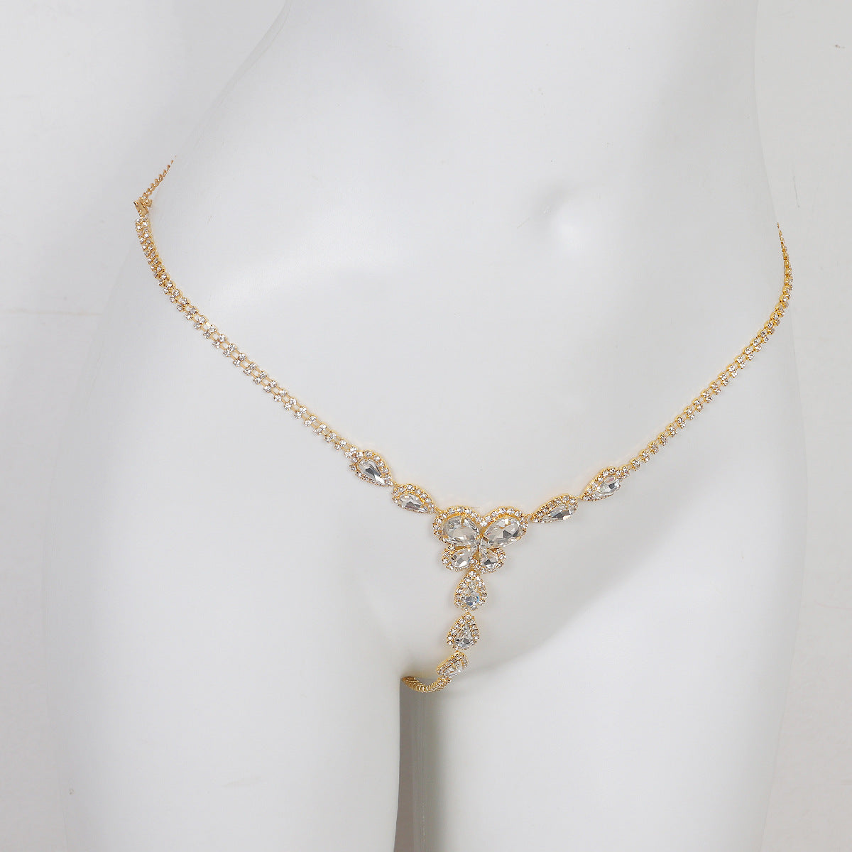Gilded Bloom Crystal Thong