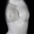 Crystal Bow Nipple Jewelry Clips with Gem Drops