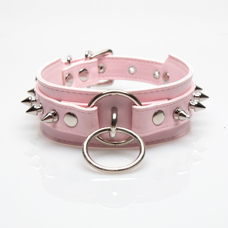 Blush Rebellion Spiked Pink Collar