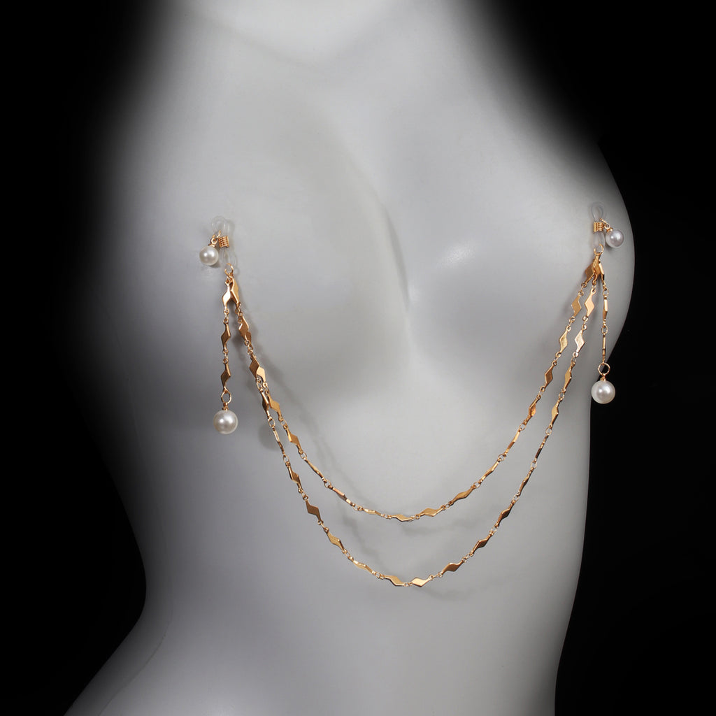 Golden Pearl Embrace | Chain Drape