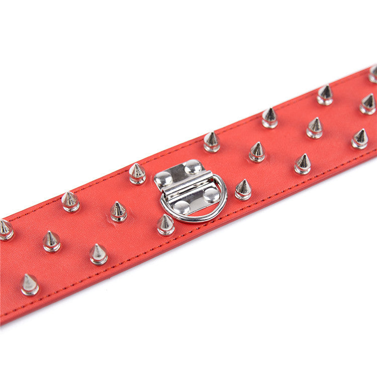 Dominion Spiked Collar with Lock & Leash