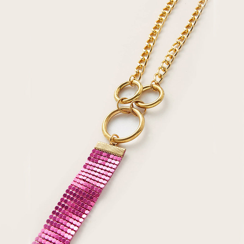 Blush Luxe Sequin Nipple Pasties & Gold Collar