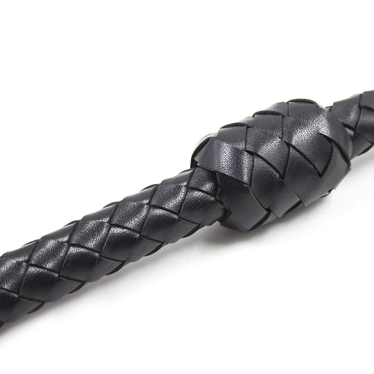 Braided Leather Riding Whip detail