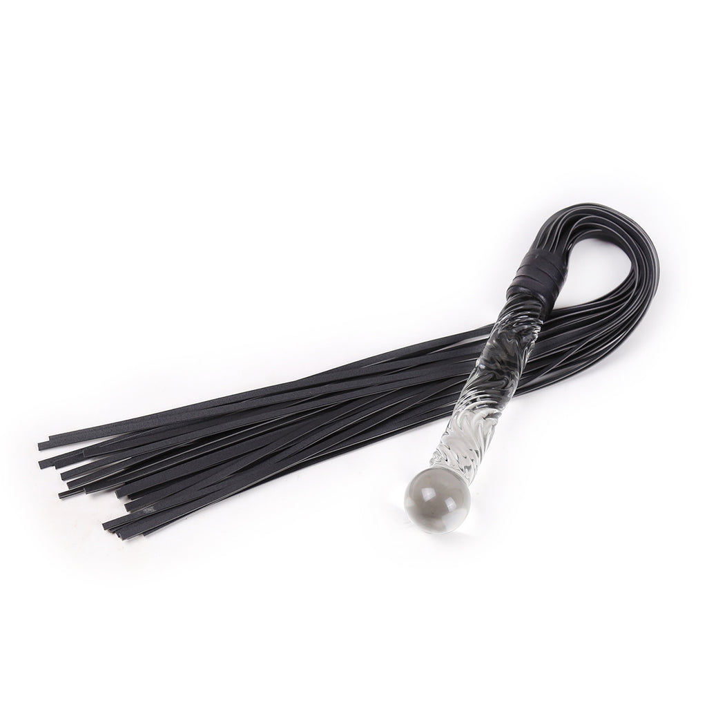 Crystal-Cut Leather Whip 