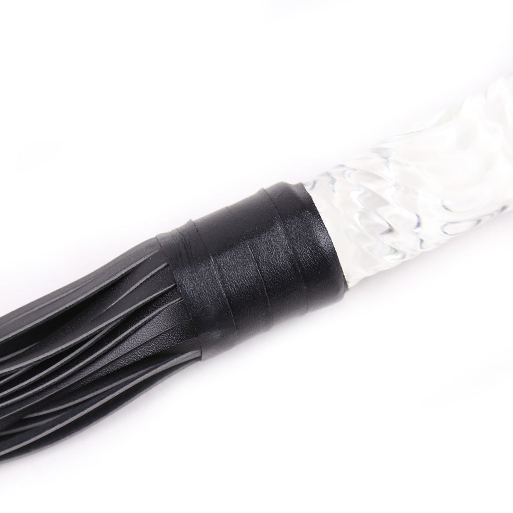 Crystal-Cut Leather Whip close up