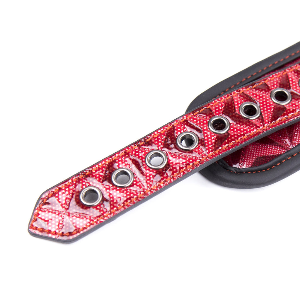 Diamond Pattern Collar with a Chain Leash details