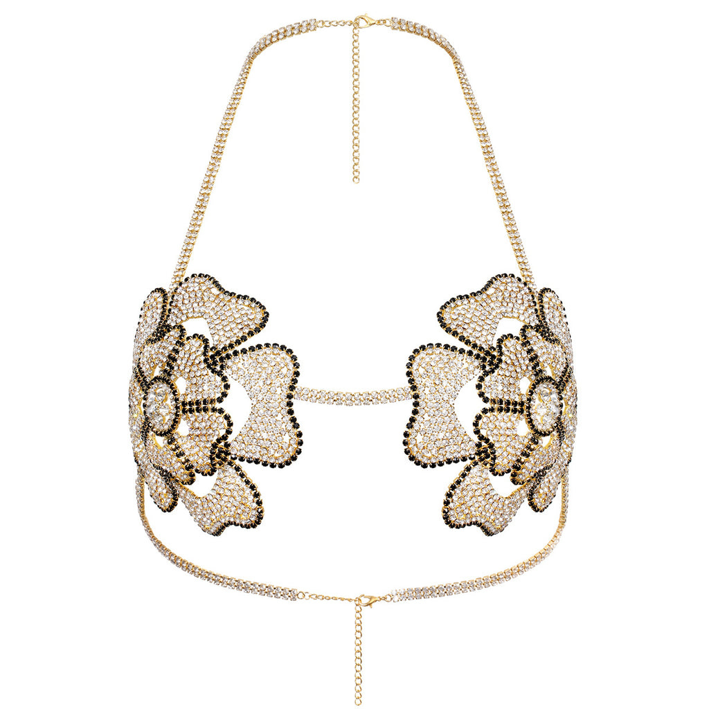 Exclusive Luxury Rhinestone & Chain Bra front