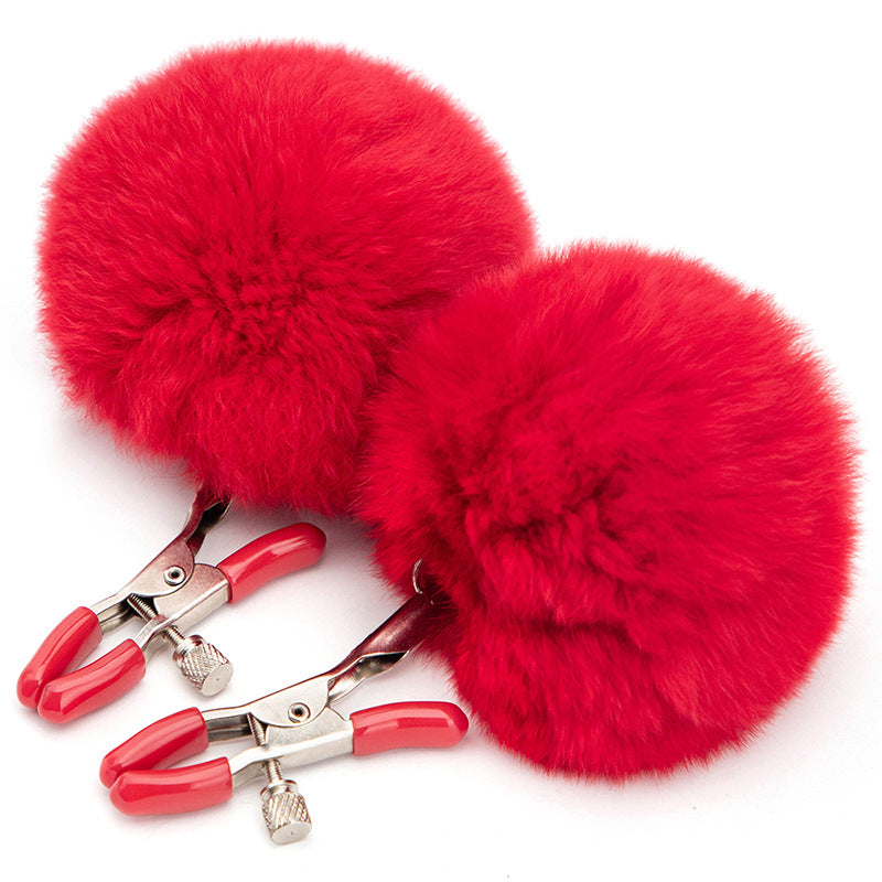 Fluffy Bliss Nipple Clamps red