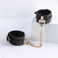 Gilded Embrace Leather Handcuffs black