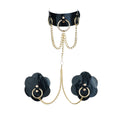 Gilded Allure Nipple Pasties & Gold Chain Collar