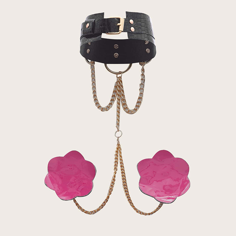 Gilded Allure Nipple Pasties & Gold Chain Collar