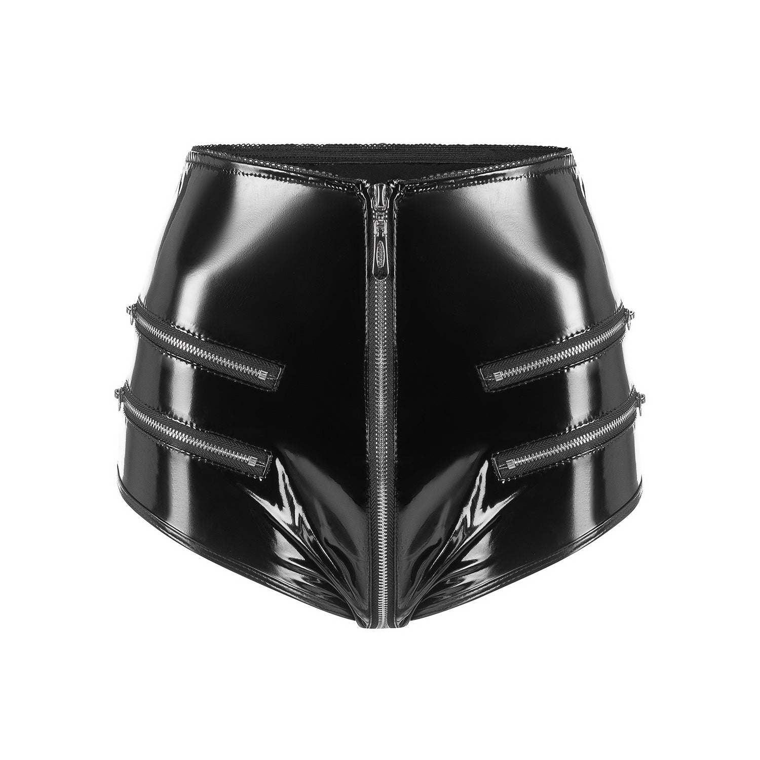 Glossy Rebel Patent Leather Zip Shorts 
