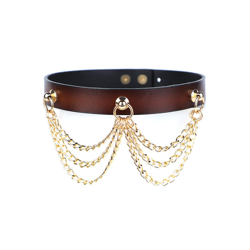 Golden Embrace Luxury Collar & Leash Set brown 