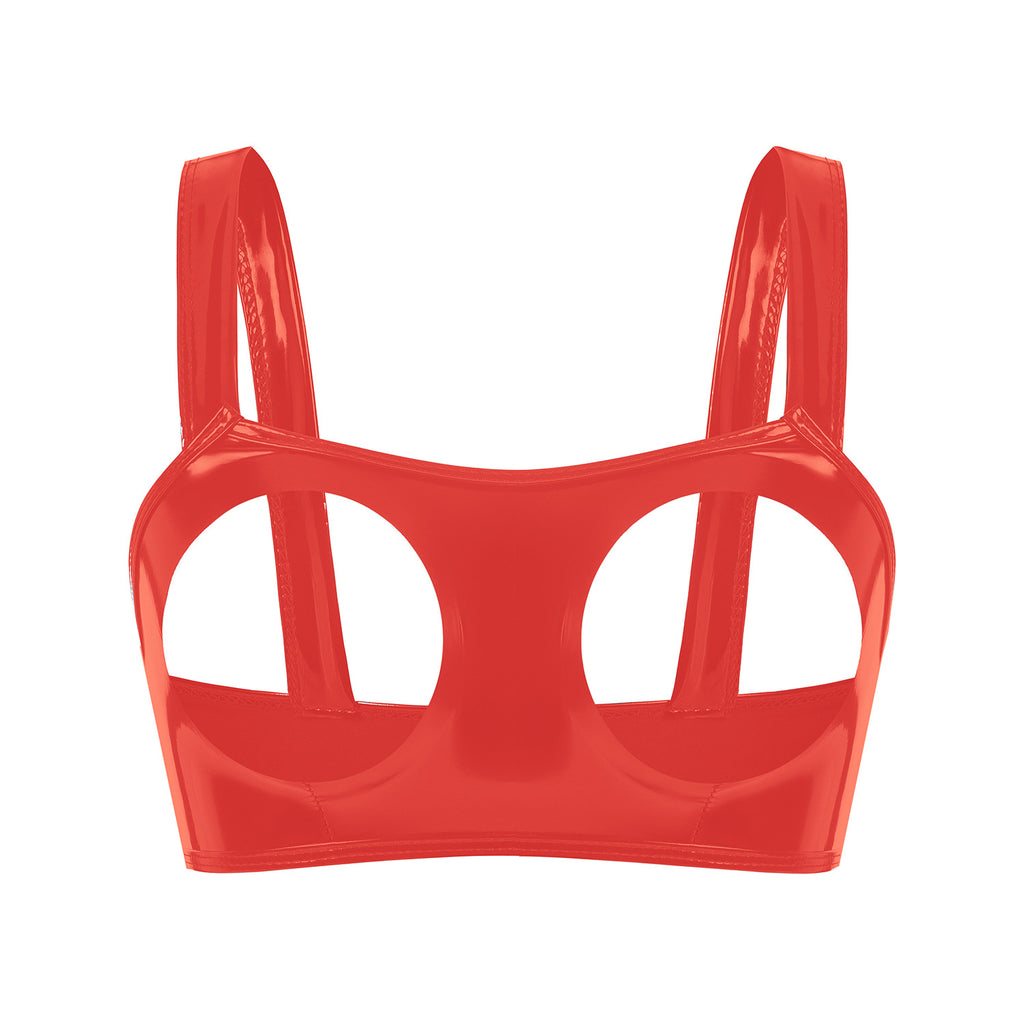 High-Gloss Cutout Temptation Patent Leather Bra 