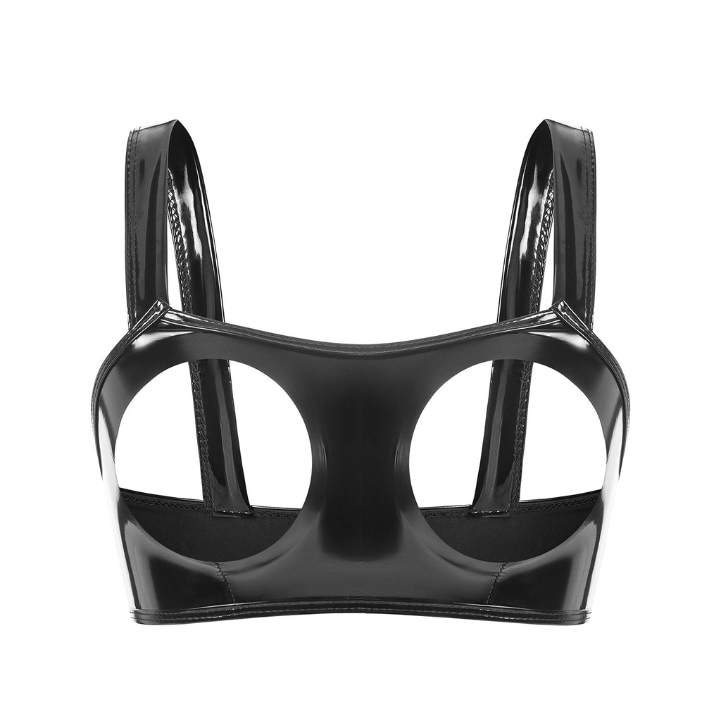 High-Gloss Cutout Temptation Patent Leather Bra 
