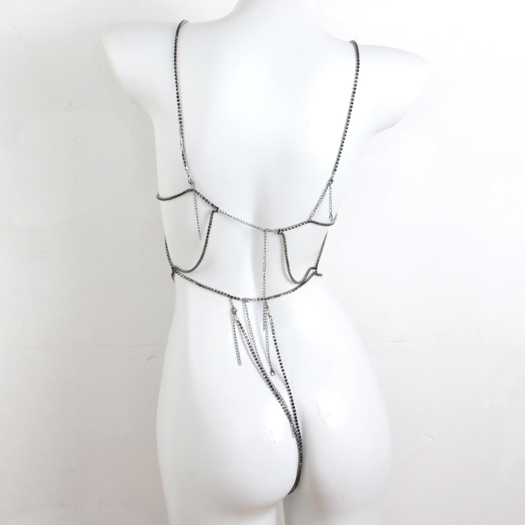 Luxurious Rhinestone Body Chain back