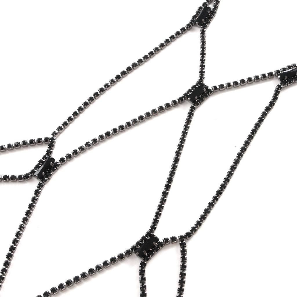 Luxurious Rhinestone Body Chain close up details