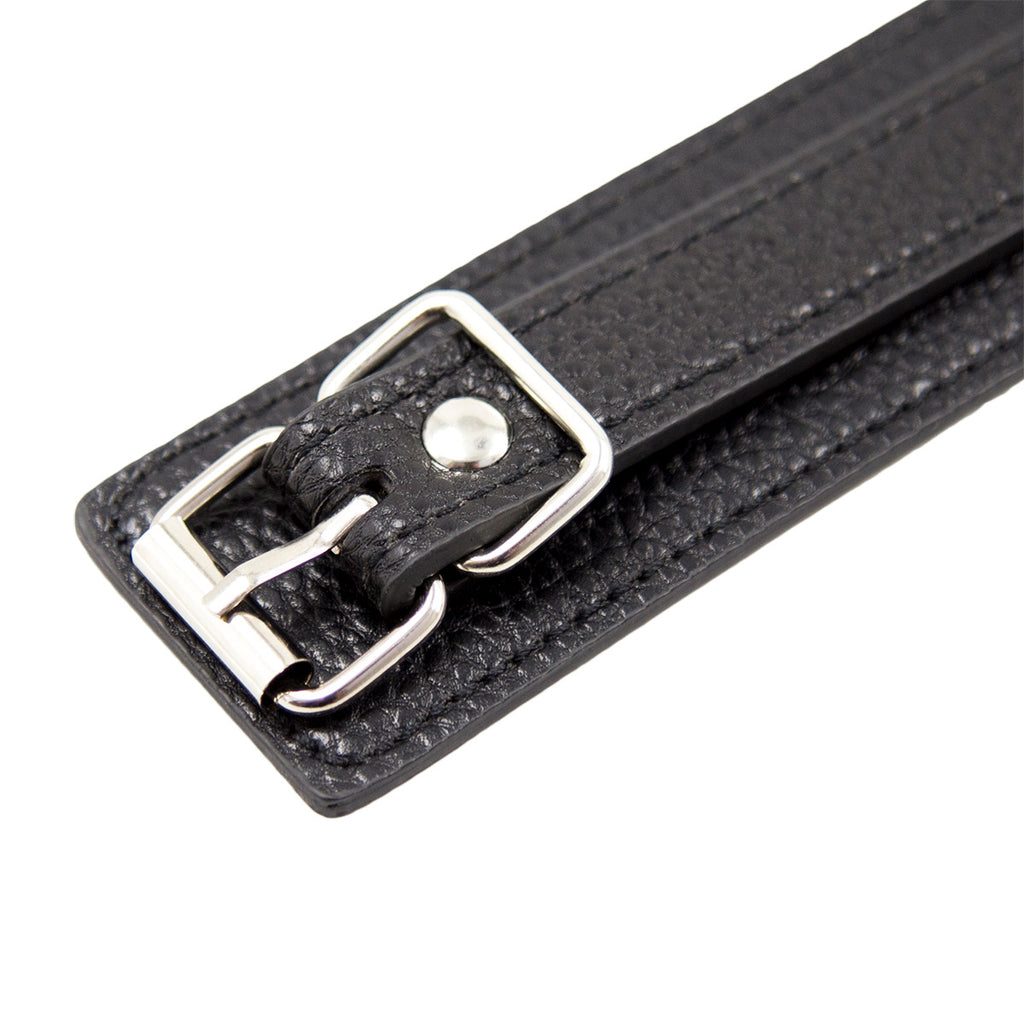 Luxurious Leather Adjustable Collar with Chain Leash