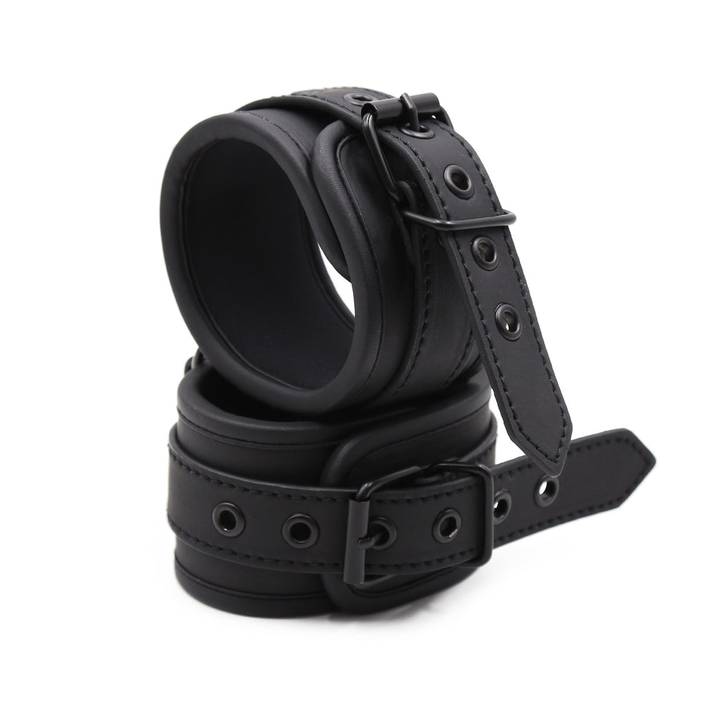 Matte Leather Cuff Bracelets with Detachable Chain