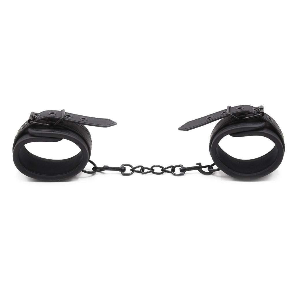 Matte Leather Cuff Bracelets with Detachable Chain