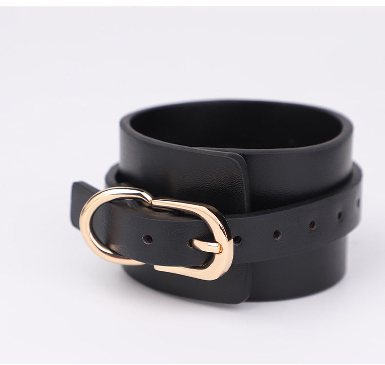 Prestige Black Leather Cuffs with Gold Chain Restraints