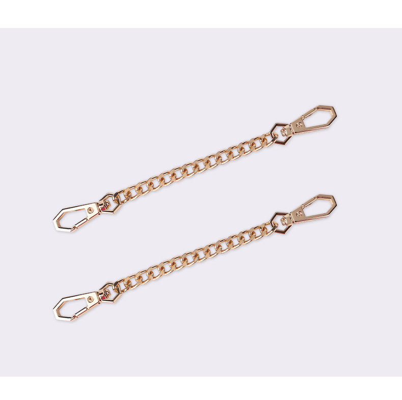 Prestige Black Leather Cuffs with Gold Chain Restraints