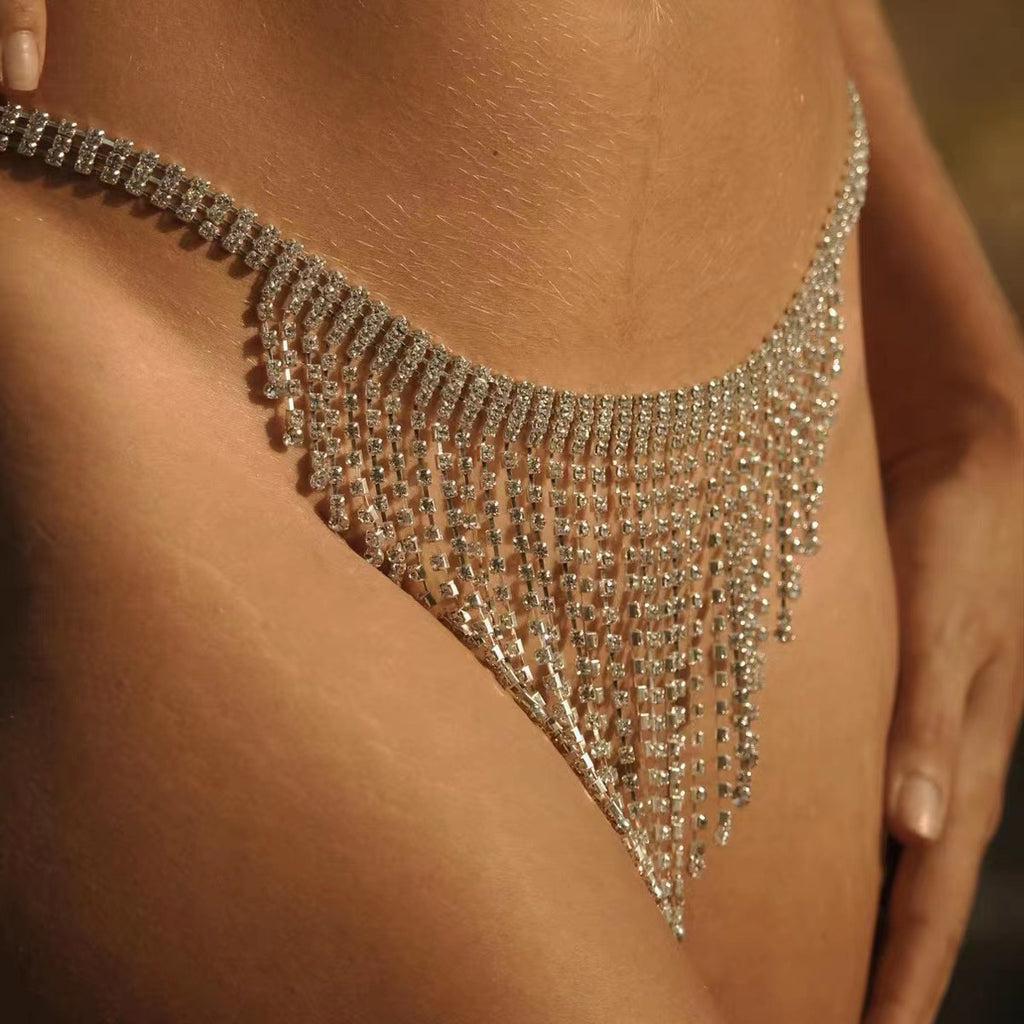 Rhinestone Fringe Chain Adornment 