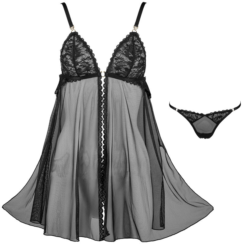 Sheer Chiffon Babydoll Set
