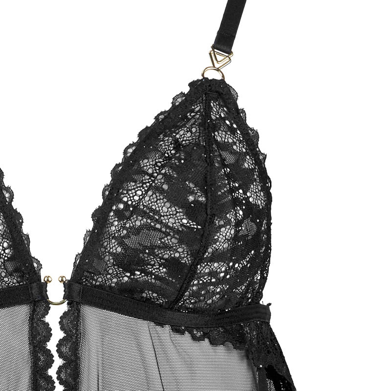 Sheer Chiffon Babydoll Set