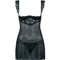 Sheer Chiffon Open Cup Babydoll Set