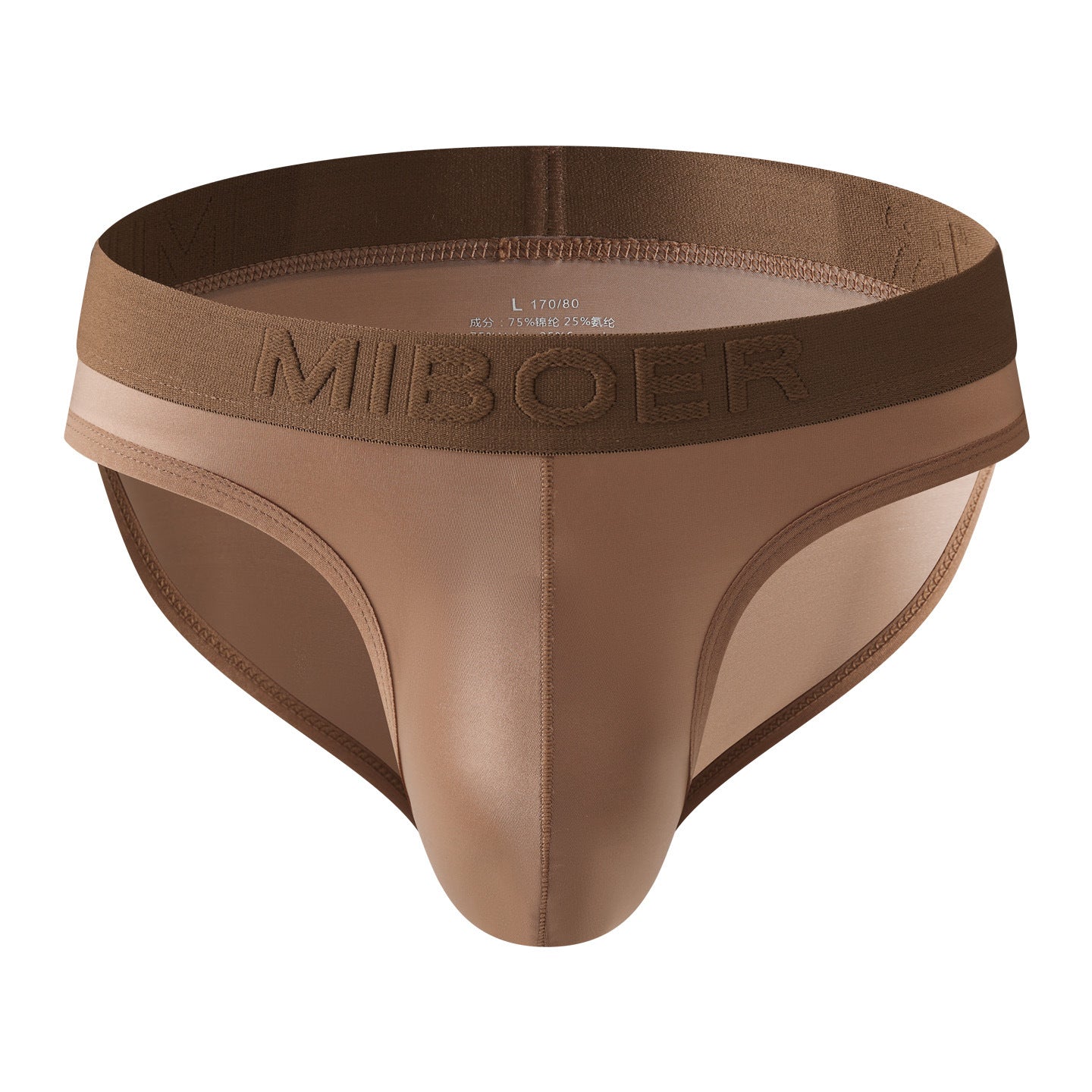 3D model of the black Icon Contour Brief on a white background, showcasing smooth satin finish and minimalist contour design.