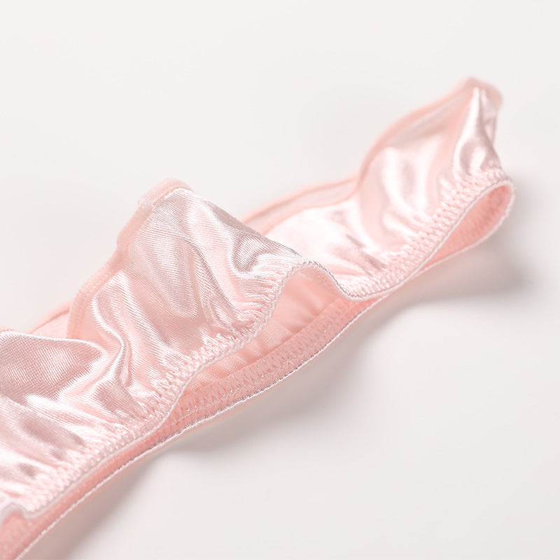 Close-up of satin nylon fabric with smooth texture.
