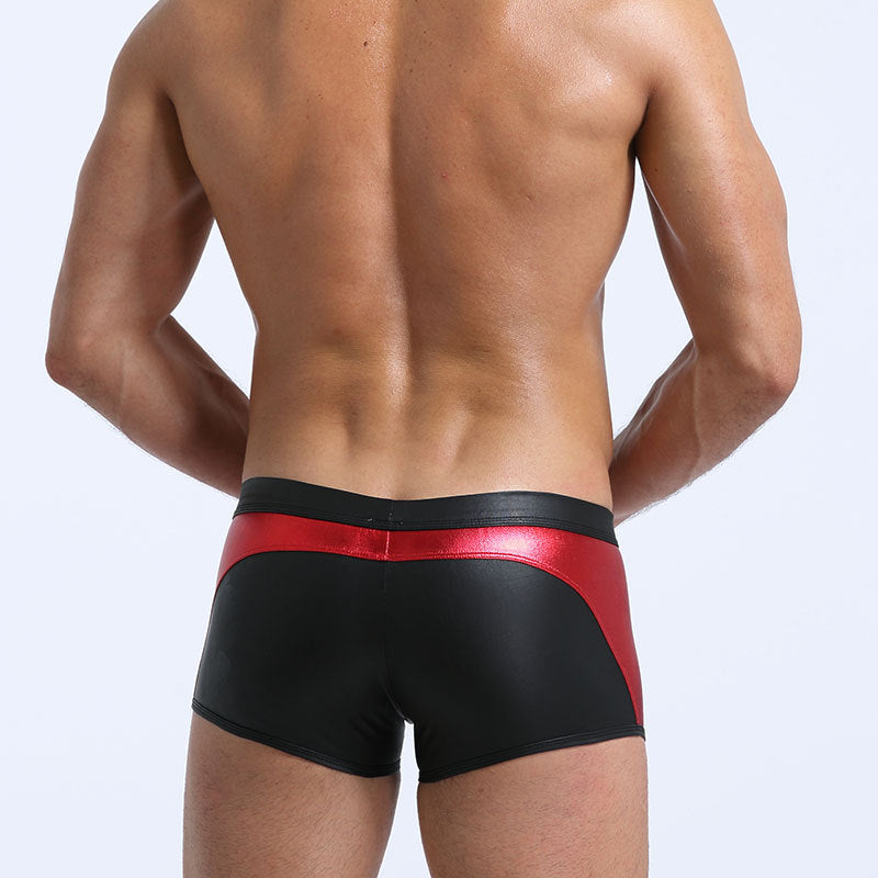 Rear perspective of the Magma Red boxers, emphasizing the seamless, second-skin fit and the structural anchor of the matte black waistband.