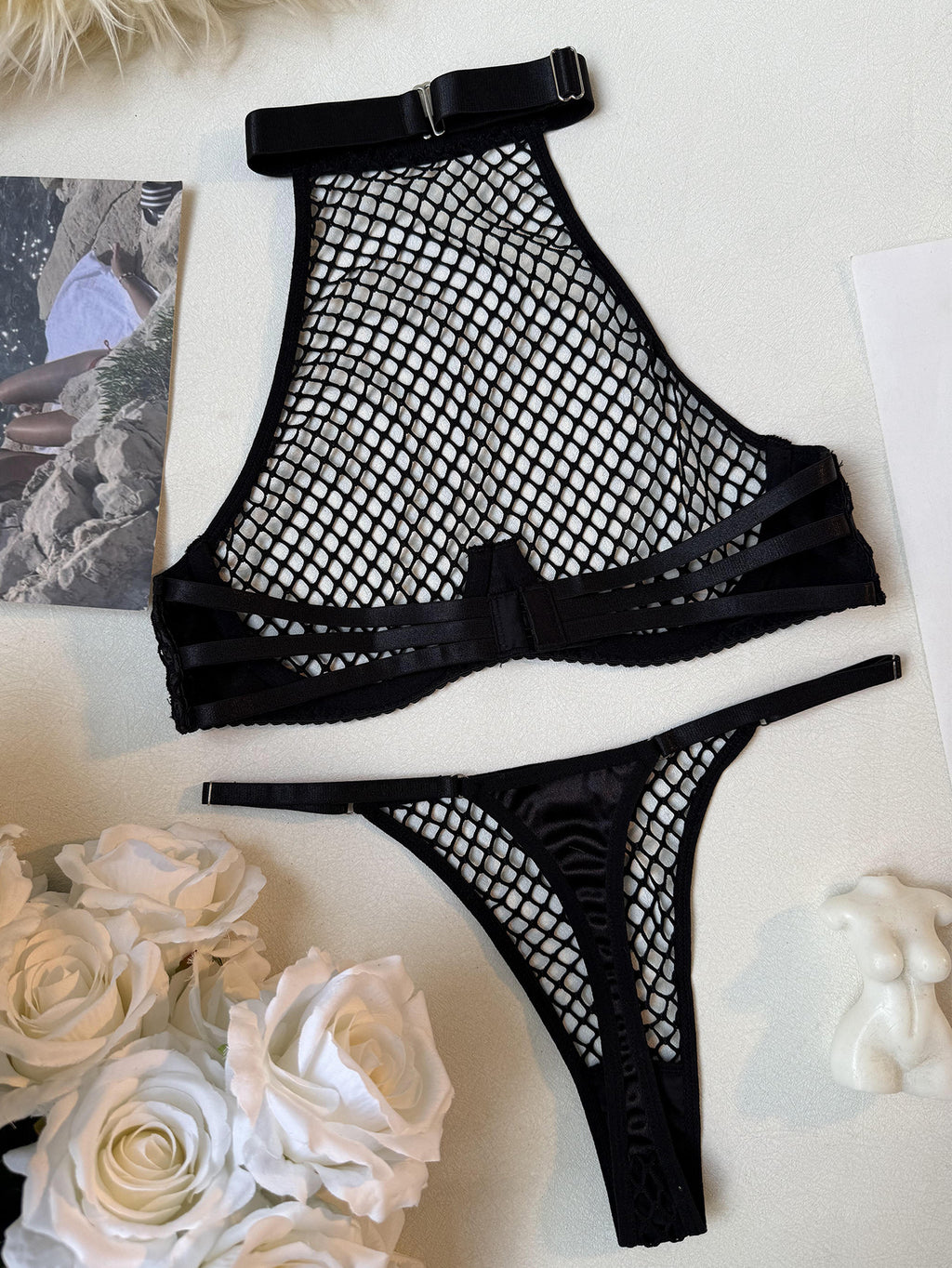 Detailed flat lay of the back closure, highlighting the intuitive protocol and personalized fit for an unscripted night.