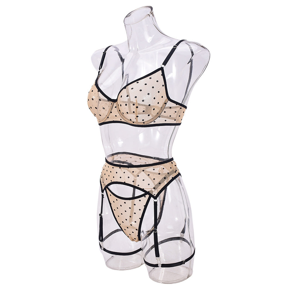 Side view on a transparent mannequin, showcasing the "floating" dot effect.