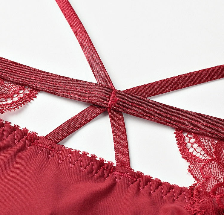 Macro shot of the reinforced stitching and soft-stretch connection points of the dual-strap waist.